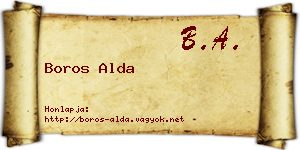 Boros Alda névjegykártya